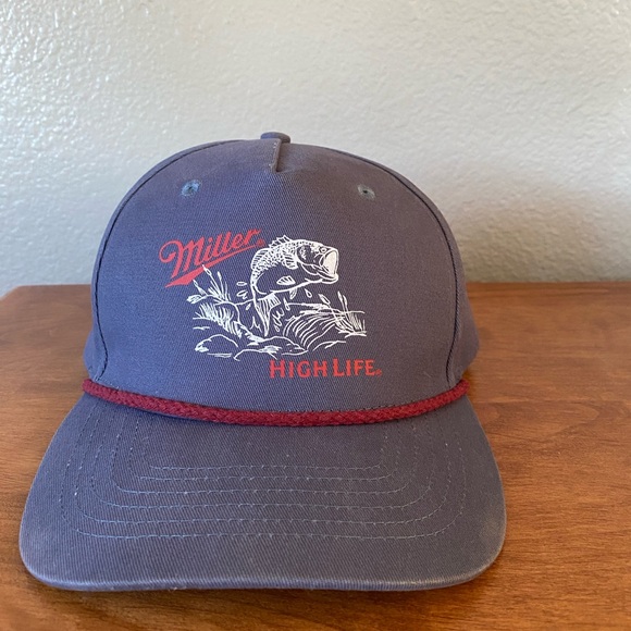 Vintage Miller High Life Snapback Hat Retro Beer Trucker Hat - Picture 1 of 5